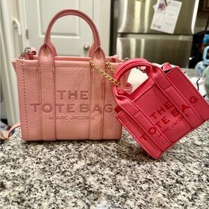 Marc Jacobs Light Pink and Bright Pink Tote Bag Duo
